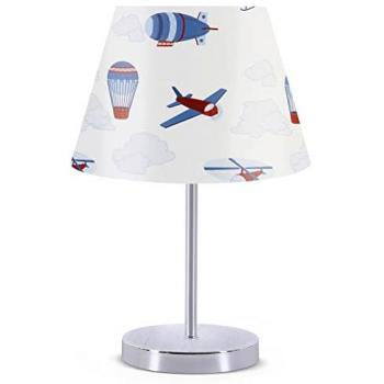 Lámpara de Noche 37 cm Blanco/Azul E27 IP20 Max 60W Incandescente, Max 25W Bajo Consumo, Max 15W LED