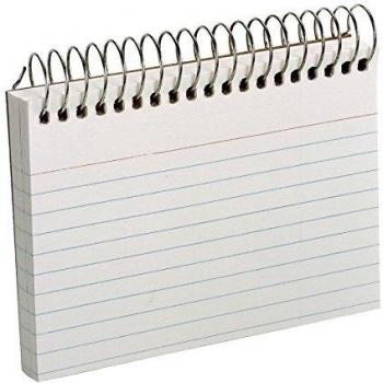 Oxford 40282 - Tarjetas de índice de espiral, 8 x 5 pulgadas, color blanco, 50 unidades por paquete