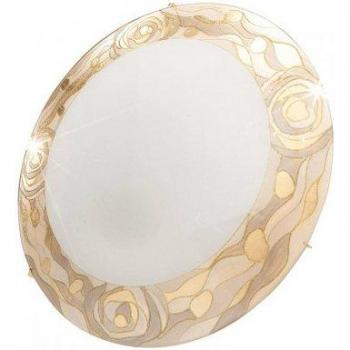 Plafón Decorativo de Cristal SERENA Oro 24 Quilates 2 Luces Pantalla Champán