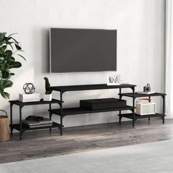 Mueble para TV de madera contrachapada en color negro de 197x35x52 cm