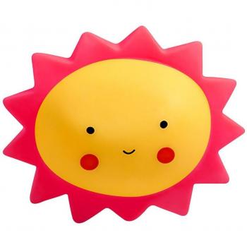 Luz LED infantil nocturna quitamiedos diseño sol bicolor 15x7,2x12 cm color rosa oscuro