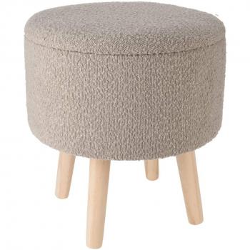 Taburete con almacenaje gris taupé Ø35x40 cm Home&Styling