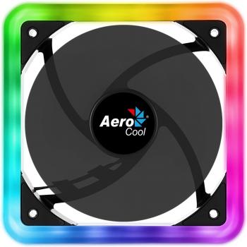 Ventilador Aerocool Edge 14 - 12cm (requiere espacio montaje de 14cm) - Doble Anillo LED RGB - Almohadillas Antivibración - 3/4/6 Pin