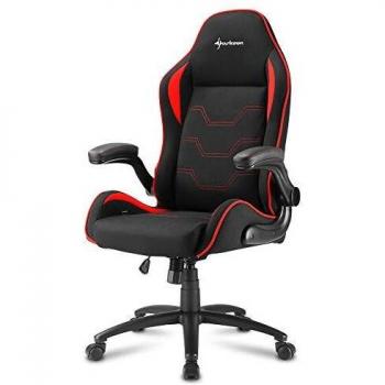 Sharkoon Elbrus 1 Gaming Chair Black/Red, Adjustable Armrests and Backrest, Steel Base, Max Weight 120kg