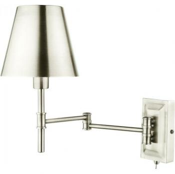 Aplique de pared Kensington ajustable 1 bombilla níquel pulido 31cm