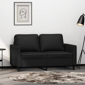 Sofá de 2 plazas de cuero sintético negro 120 cm Vidaxl
