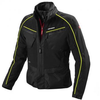 D168-486 XL - Spidi Intercruiser H2OUT Motorcycle Jacket XL Black Fluo Yellow