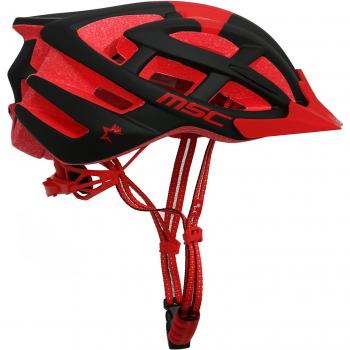 MSC Bikes HX100SMBKRD Casco de MTB, Rojo y Negro, S/M