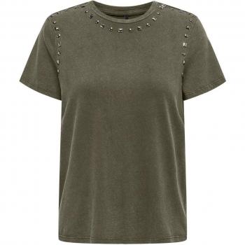 Only Lucy Women's Short Sleeve Studded T-Shirt