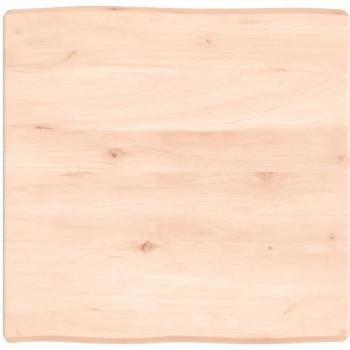 Encimera de madera maciza 60x60x(2-6) cm Roble sin tratar con borde natural Marrón