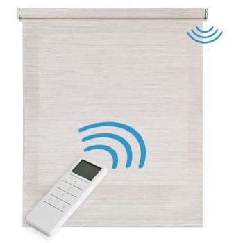 Estor Enrollable Motorizado Screen Premium con Tejido Técnico Aislante Térmico y Mando Gris-Beige 120x250 cm