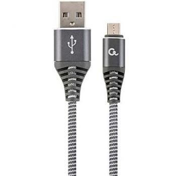 Gembird CC-USB2B-AMMBM-1M-WB2 cable USB 2.0 Micro-USB B USB A Gris, Blanco