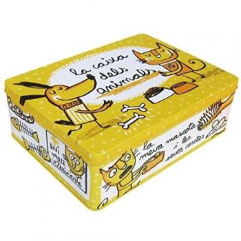 Laroom Caja metálica, Metal, Amarillo