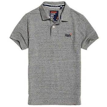 Superdry Men's Classic Short Sleeve Organic Cotton Pique Polo - Flint Steel Grit (Size S)