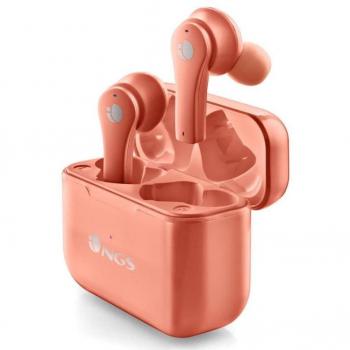NGS Artica Bloom Auriculares Inalámbricos Bluetooth con Estuche de Carga, Autonomía 6 Horas, Dentro de oído, Llamadas/Música, USB Tipo C - Coral