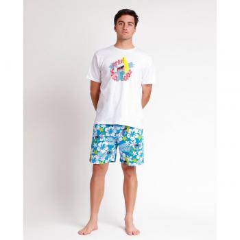Pijama corto de hombre Disney Lilo & Stitch en color azul
