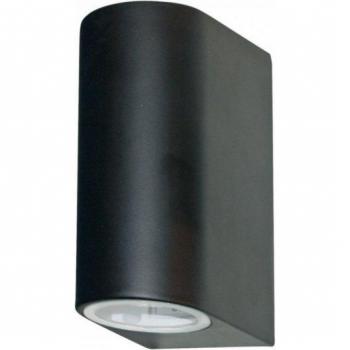 Aplique de pared exterior moderno de aluminio negro con bombillas LED GU10 IP44
