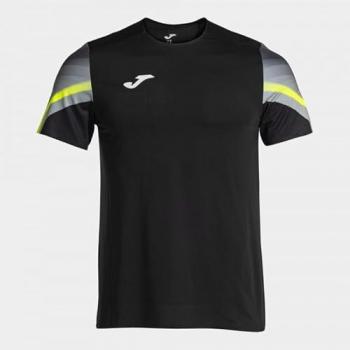 Camiseta de running Joma Elite XI manga corta hombre negro amarillo brillante XXL