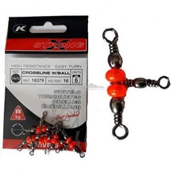 NT - 1510 Barrel Three Way Cross, Color 6 pcs, Talla 10 x 12-16 Kg