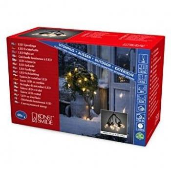 Guirnalda LED Cervecería 40 luces ámbar claras, 4.75-9.75m, dimmable, con transformador exterior 24V