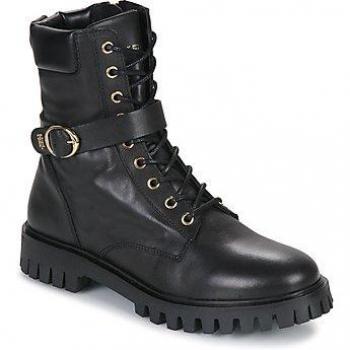 Chic Black Lace-Up Boots with Zip and Contrast Details - EU36/US6