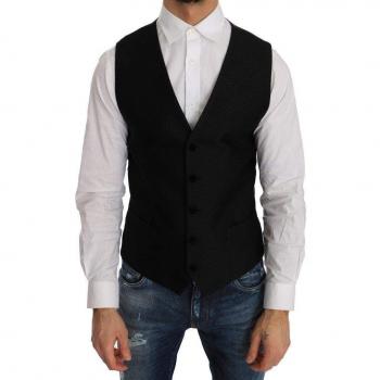Dolce & Gabbana Black Polka Dot Pattern Vest - IT48 | M