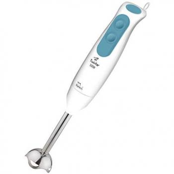Batidora de Varilla Sytech SY-BM51A 500W Blanca con Detalle Azul, Pie de Acero Inoxidable, 2 Velocidades