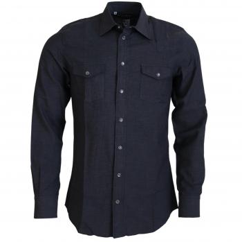 Dolce & Gabbana Gray Cotton Collared Long Sleeves Shirt - IT40 | M, Size: L