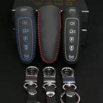 Eaglerich 111G llave del coche del cuero titular caso de la cubierta tres claves Fit para FORD; EXPLORER EDGE; LINCOLN.