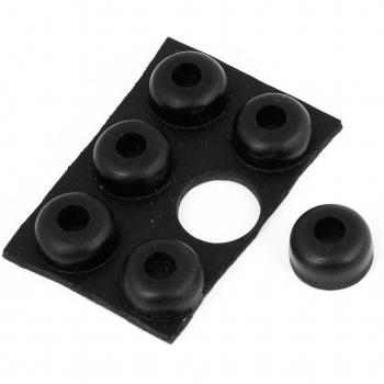sourcing map Hemisférico Adhesivo Almohadillas Goma Muebles Protector 14mmx7mm 6 en 1