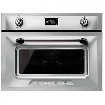 SMEG Horno empotrable de acero inoxidable con función microondas SF4920MCX1