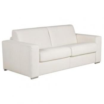 Sofá cama de 3 plazas tipo italiano 100% piel de búfalo DELECTEA II - Blanco