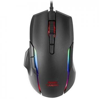 Mars Gaming MMX, Ratón Gaming Óptico 12400DPI, Chroma RGB, Switches HUANO, Negro
