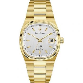 Bulova 97B223 Super Seville Men's Quartz Watch, 38mm, Gold Tone, Stainless Steel Band, Analog