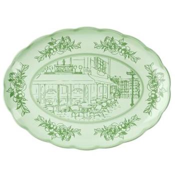 Plato Ovalado Grande 'Josephine' Verde Guzzini, Melamina, Lavable en Lavavajillas, Caja de Regalo