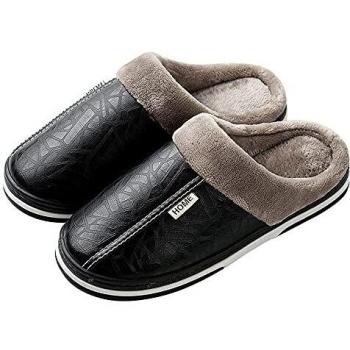 CELANDA Zapatillas de Estar por casa para Mujer Impermeables de PU Pantuflas Térmicos de Invierno Suave Algodón Casa Zapatos Cómodo Y Antideslizante