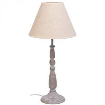 Lámpara de mesa de metal gris y tela blanca 220-240 V 23 x 49 x 23 cm