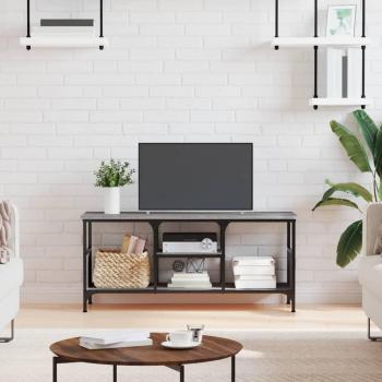 Mueble TV de hierro y madera contrachapada gris Sonoma 100x35x45cm vidaXL