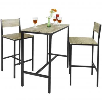 Set de Bar SoBuy con 1 Mesa y 2 Taburetes - Naturaleza