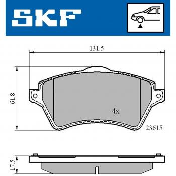 Pastillas de freno SKF VKBP 80375, tipo: juego de pastillas de freno, características: diseño optimizado para un rendimiento superior, material de alta calidad para mayor durabilidad, reducción del ruido y vibraciones, fácil instalación