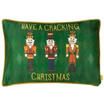 Funda de Cojín Navideño con Diseño de Cascanueces 50cm - Verde
