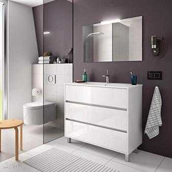 Salgar ARENYS Conjunto Mueble Blanco Brillo - Medida: 80 CMS