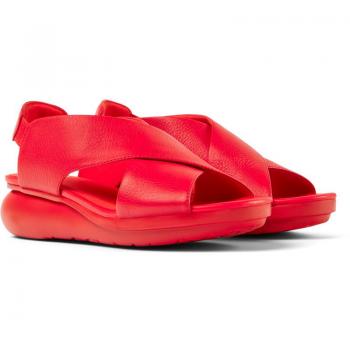 Sandalias Camper Balloon K200066-062 para Mujer - Rojo, Talla 38, Piel Lisa