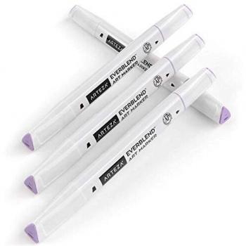 Arteza EverBlend rotuladores mezcladores color Lila A884 | Juego de 4 | Rotuladores de alcohol con doble punta