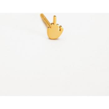 Piercing Earcandy Flip Off de plata bañado en oro amarillo 18k