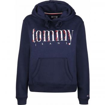 Tommy Jeans Mujer Floral Logo Hoodie chaqueta punto   Azul