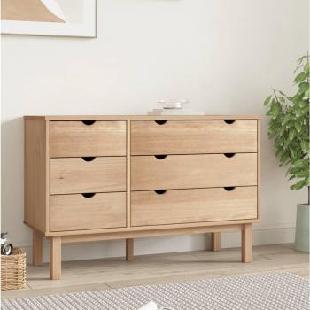 vidaXL Drawer Cabinet OTTA 111x43x73.5cm Solid Wood Pine