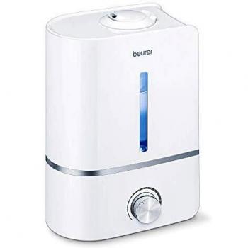 Beurer LB45 - Humidificador de aire con 2 boquillas de nebulización, ultrasónico, silencioso, máxima nebulización 300 ml/h, pastillas aromáticas, filtro antical, 25 W, color blanco