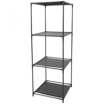Estantería de Acero Negro con 3 Compartimentos para Almacenamiento y Organización del Hogar, 34,5 x 34,5 x 104 cm