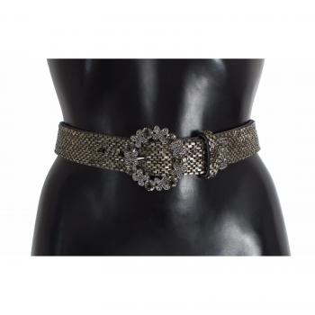 Dolce & Gabbana Multicolor Wide Crystal Buckle Sequined Belt - 65 cm / 26 Inches